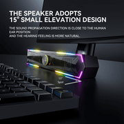 COOMAER BT Gaming RGB LED Soundbar for PC with Multiple Lighting Modes, One-Touch Adjustment, Full-Range Speaker Unit, Supports Various Devices