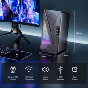 COOMAER Gaming Speakers for PC Computer with Dynamic RGB Lighting and Bluetooth Multi Device Connectivity