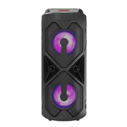 COOMAER Wireless Subwoofer with Dual Speakers LED Display Colorful Lights USB SD Mic Karaoke Radio and Audio Input
