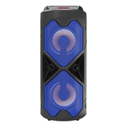 COOMAER Wireless Subwoofer with Dual Speakers LED Display Colorful Lights USB SD Mic Karaoke Radio and Audio Input