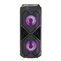 COOMAER Wireless Subwoofer with Dual Speakers LED Display Colorful Lights USB SD Mic Karaoke Radio and Audio Input